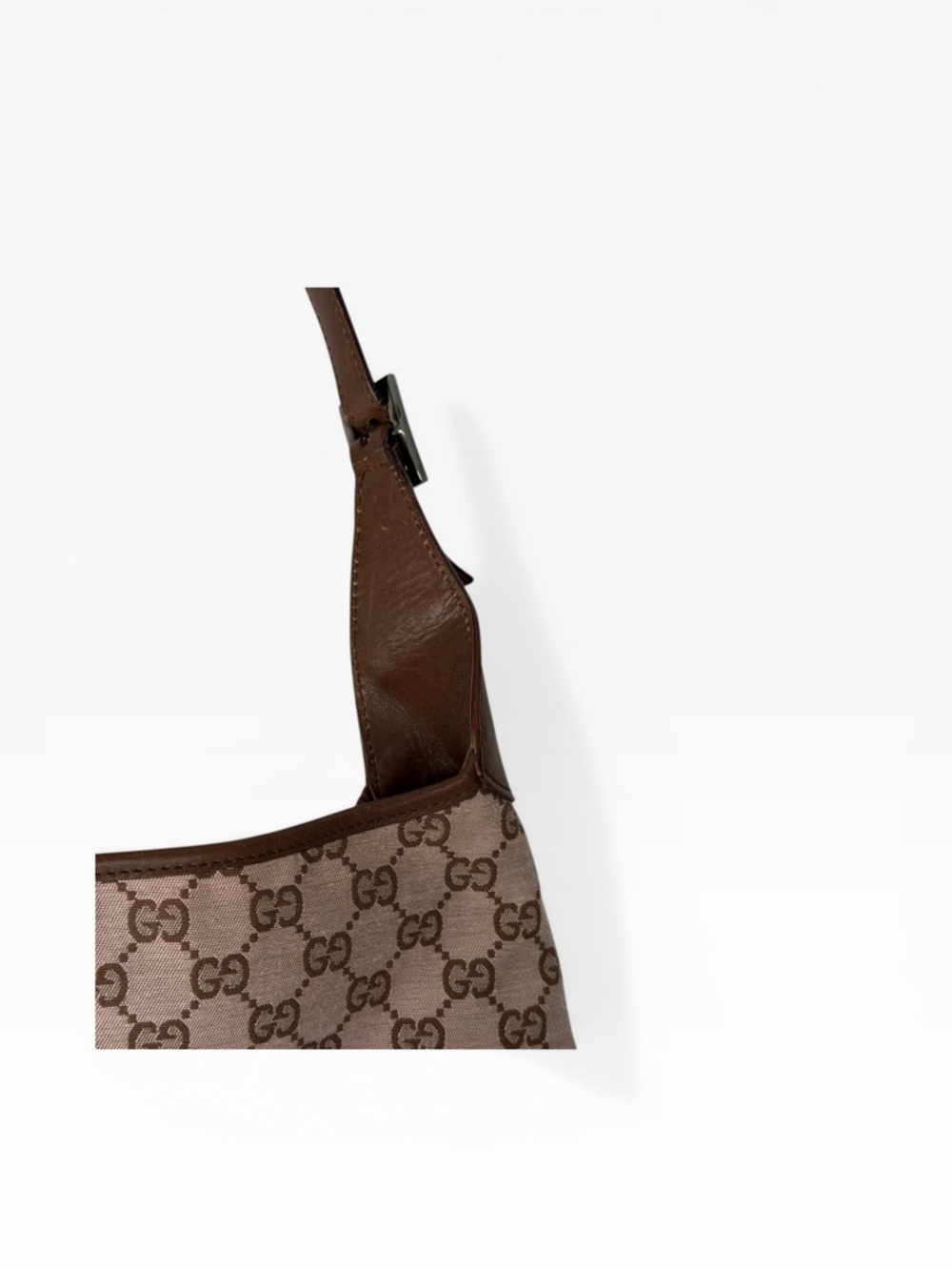 Gucci Jackie GG Brown Canvas Leather Trim Shoulder Bag - Picture 9 of 16